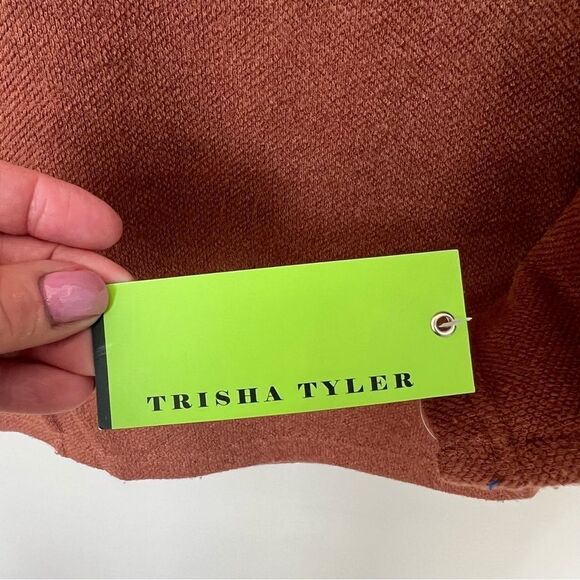Trisha Tyler NWT Rust Orange Brown Cowl Neck Sweater Petite Small - Picture 4 of 11